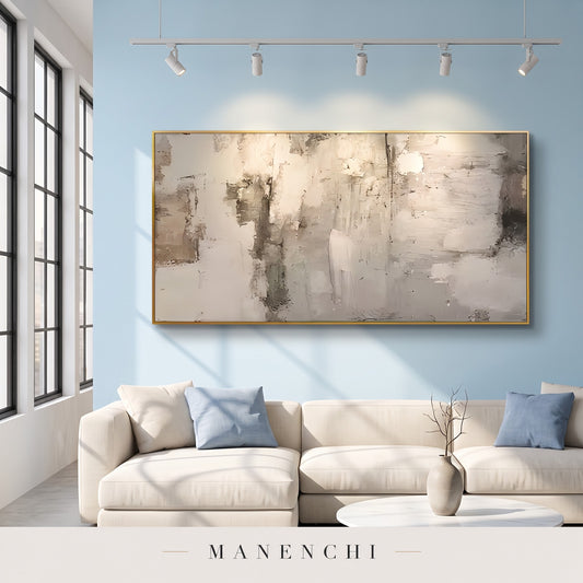 Ethereal Layers abstract painting displayed in a loft