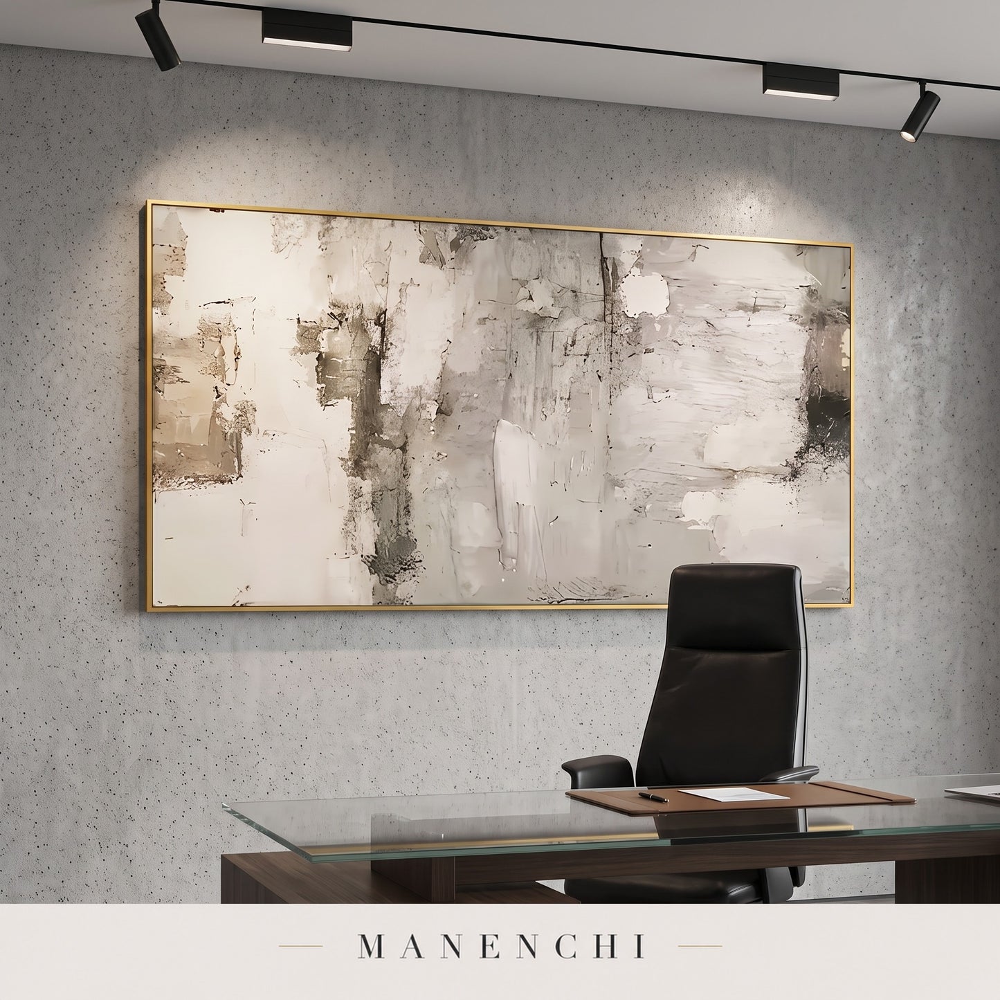 Ethereal Layers abstract painting displayed in study room 2
