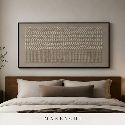 Ethereal Rhythmic Texture abstract painting displayed in bedroom scene