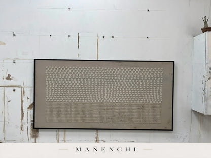 Ethereal Rhythmic Texture abstract painting displayed in studio display