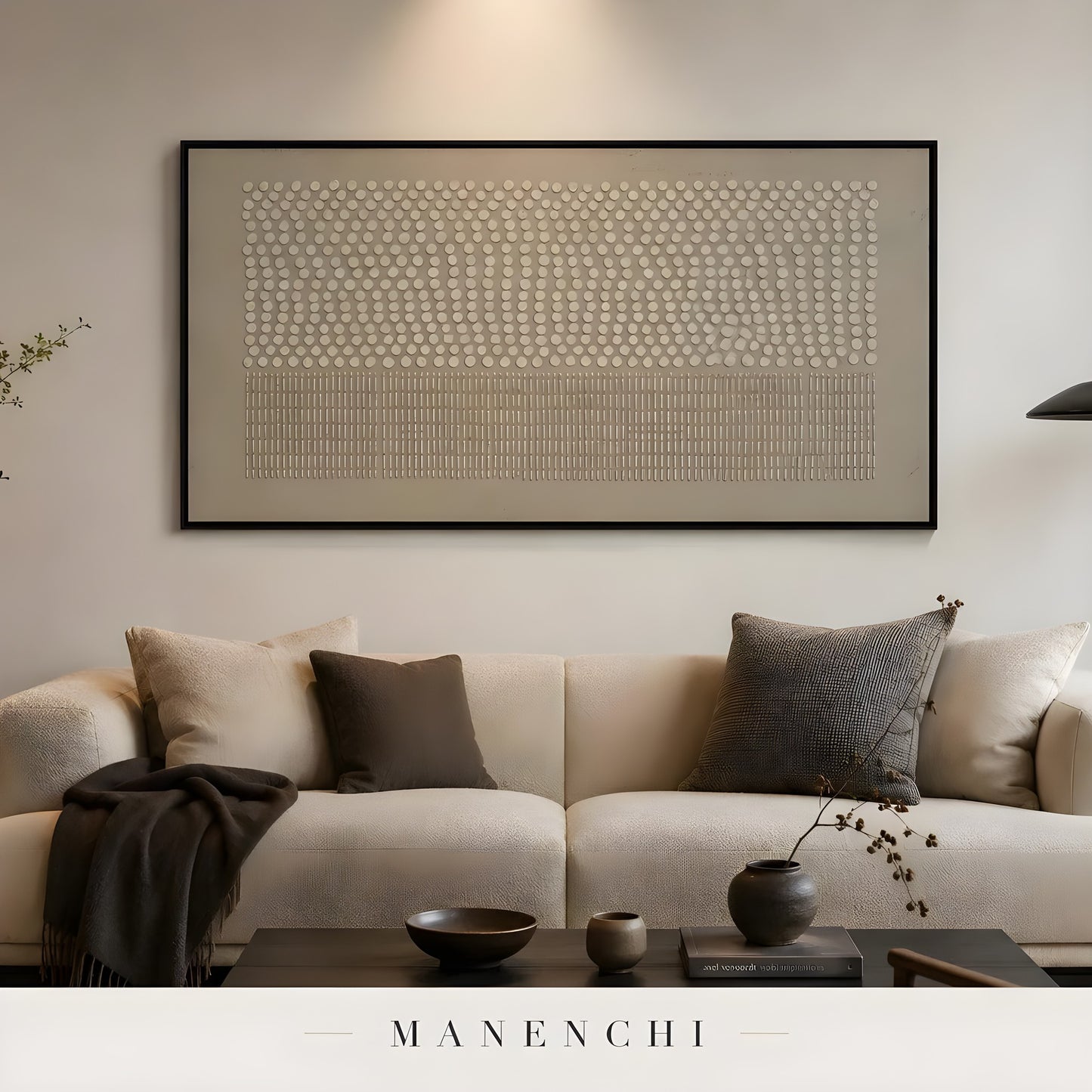 Ethereal Rhythmic Texture - original hand-painted abstract painting by Manenchi