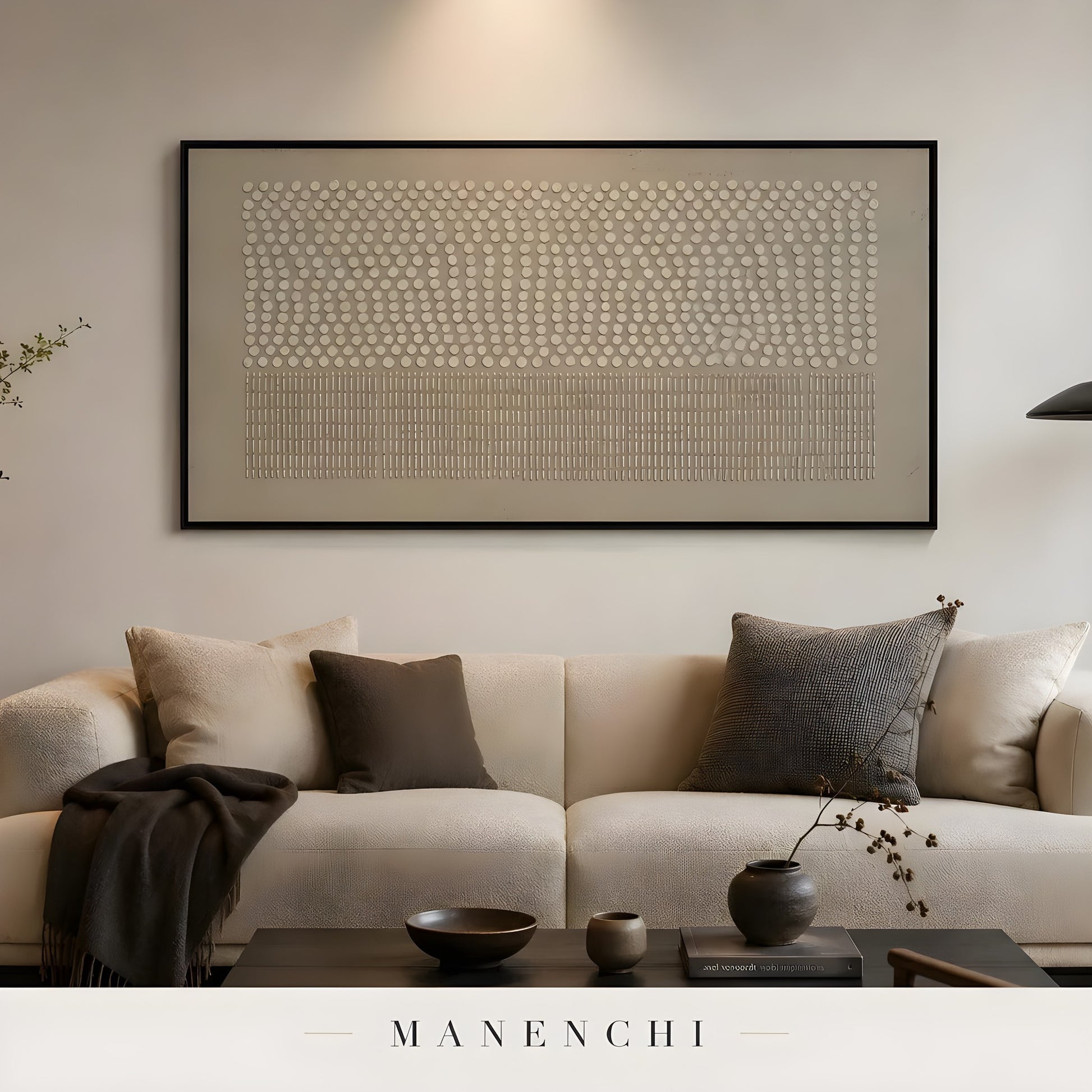 Ethereal Rhythmic Texture - original hand-painted abstract painting by Manenchi