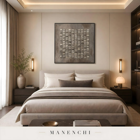 Ethereal Stone Mosaic - original hand-painted abstract painting by Manenchi