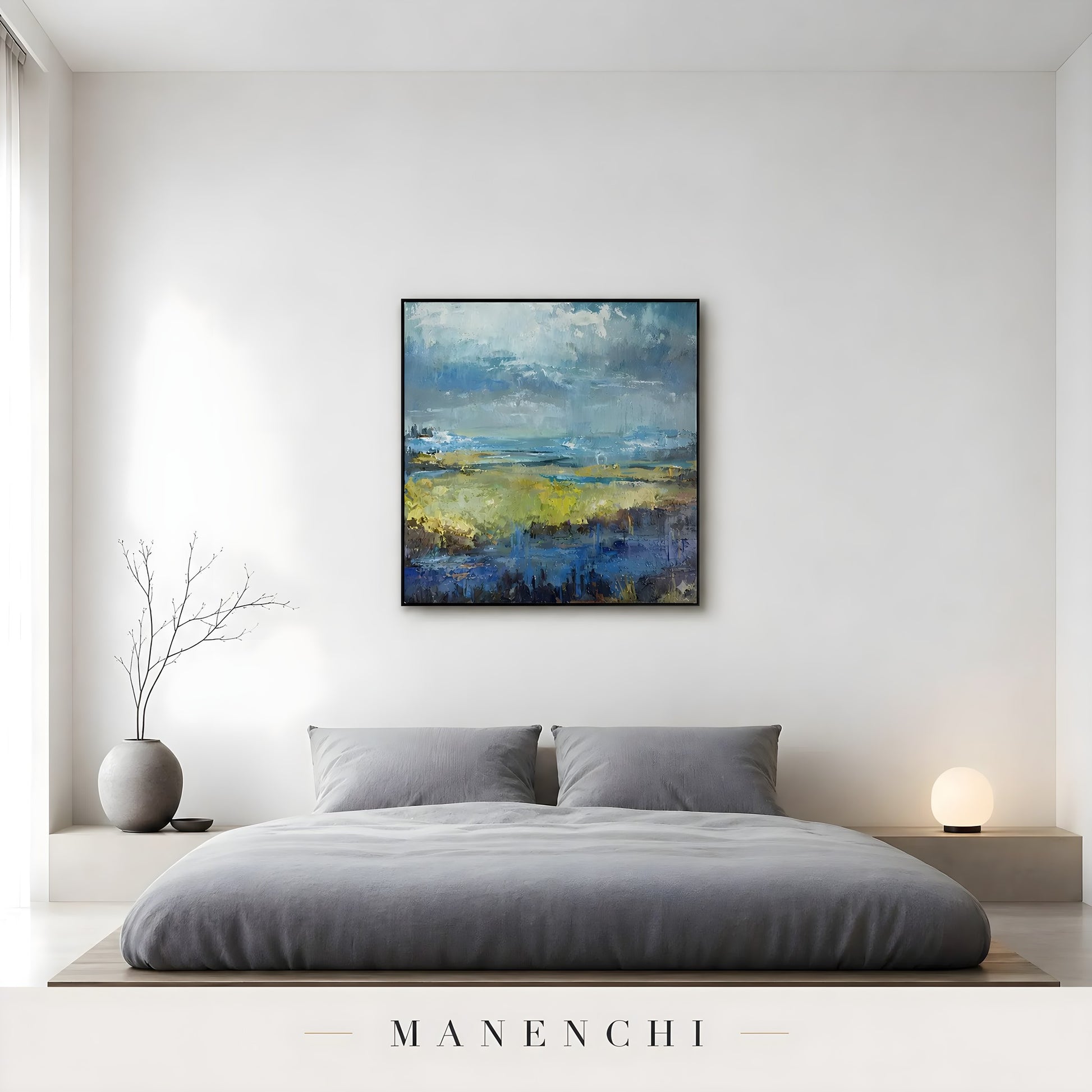 Ethereal Stormscape - original hand-painted abstract painting by Manenchi
