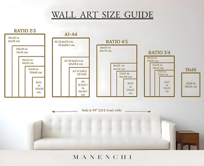 Ethereal Twilight Horizon abstract painting displayed in wall art size guide