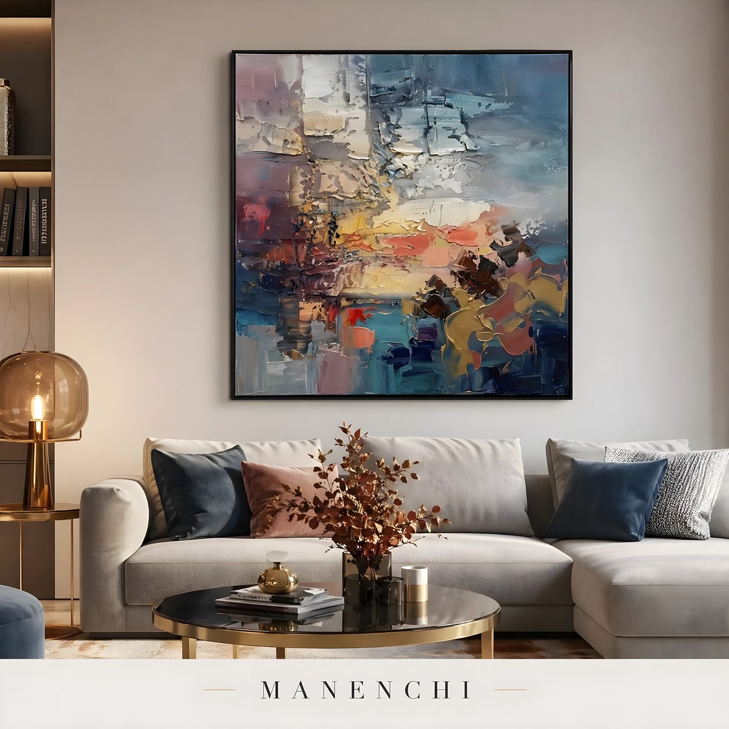 Ethereal Twilight Horizon - original hand-painted abstract painting by Manenchi
