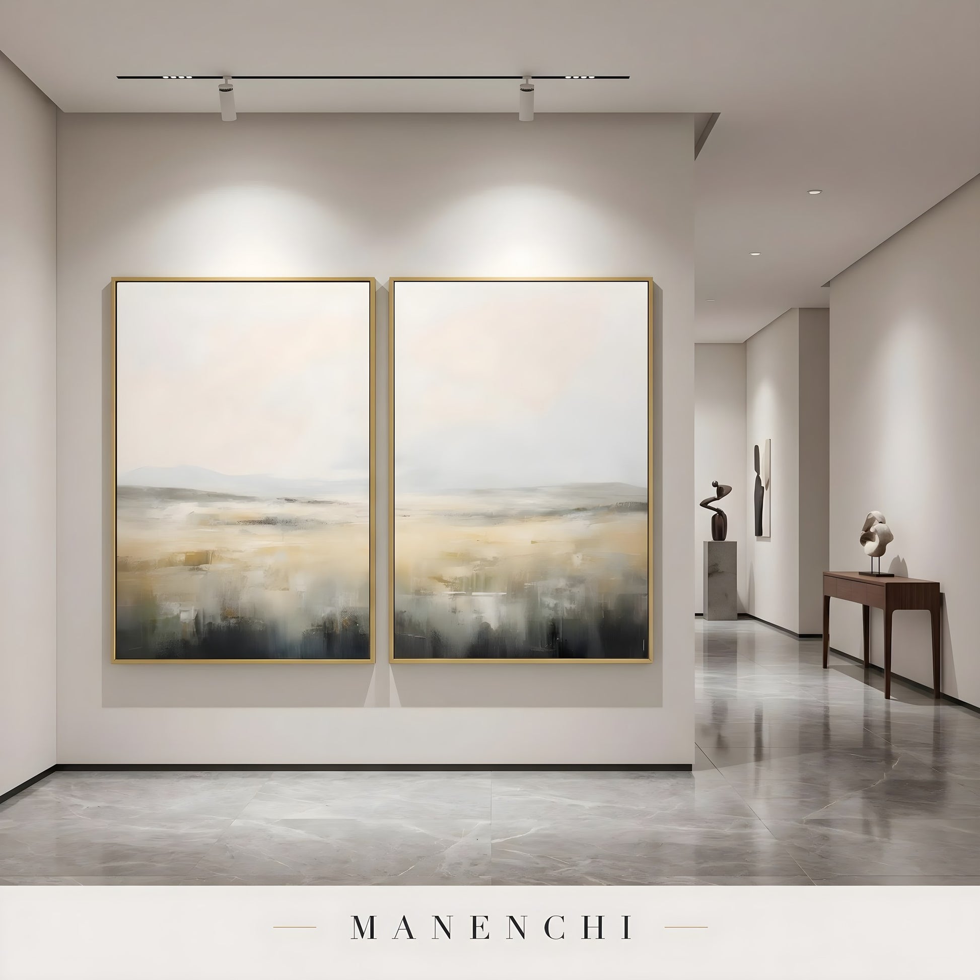 Field of Echoes - original hand-painted abstract painting by Manenchi