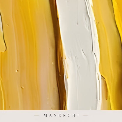 Close-up detail of the textured brushwork in Golden Embers