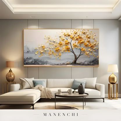 Golden Gilded Canopy - original hand-painted abstract painting by Manenchi