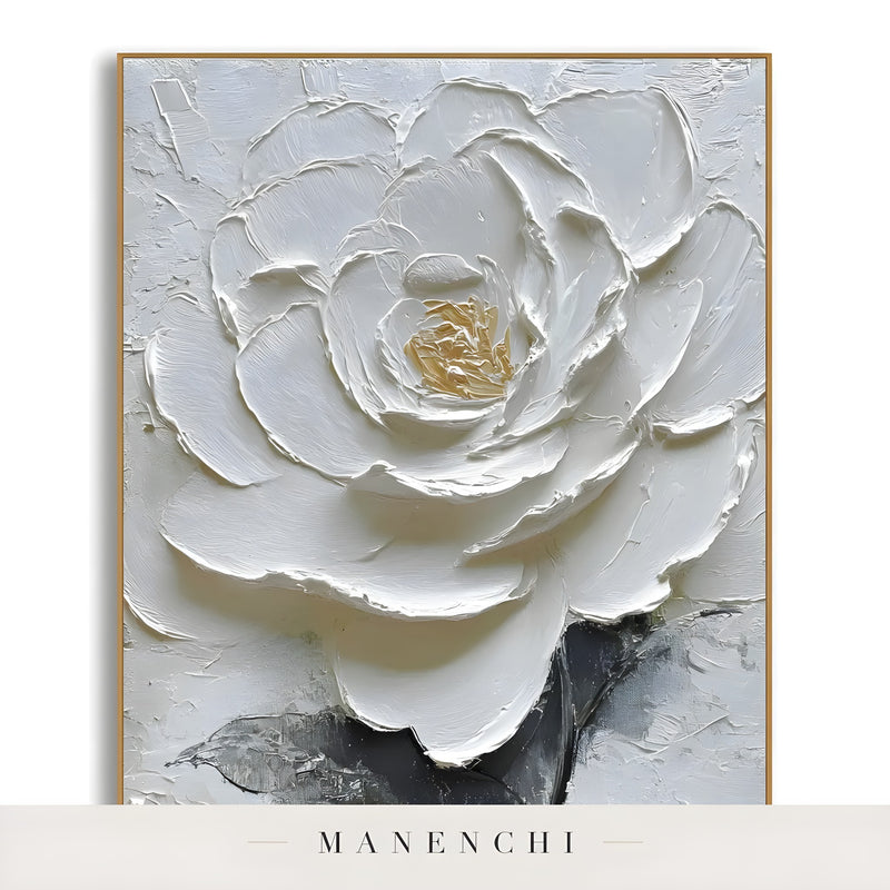 Ivory Gilded Petal abstract painting displayed in ivory gilded petal painting