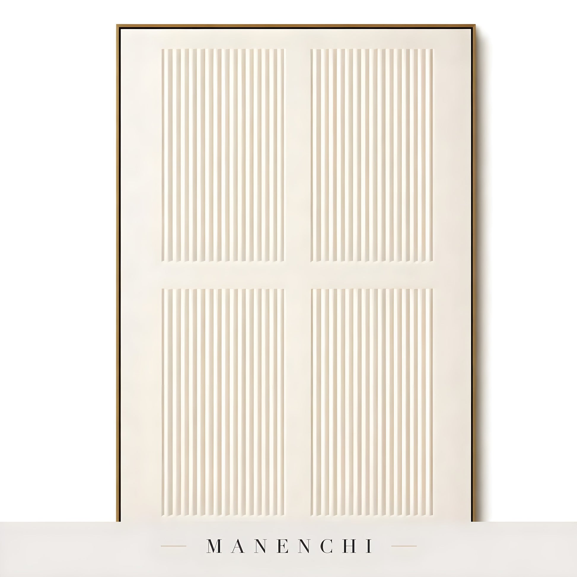 Ivory Linear Relief - original hand-painted abstract painting by Manenchi
