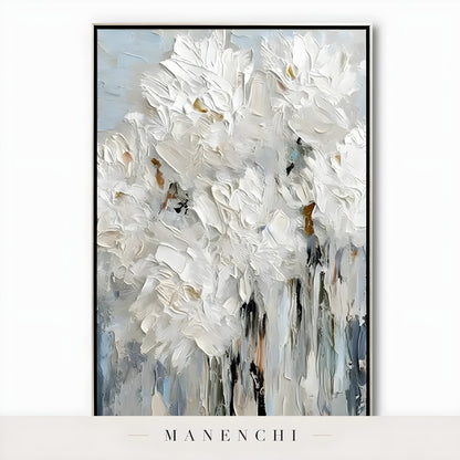 Ivory Petal Abstraction abstract painting displayed in painting isolated product shot