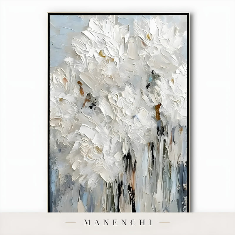 Ivory Petal Abstraction abstract painting displayed in painting isolated product shot