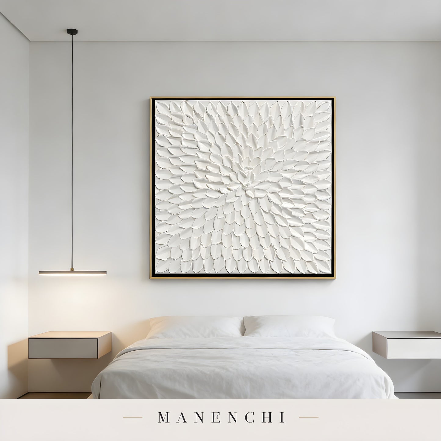Ivory Petal Bloom - original hand-painted abstract painting by Manenchi