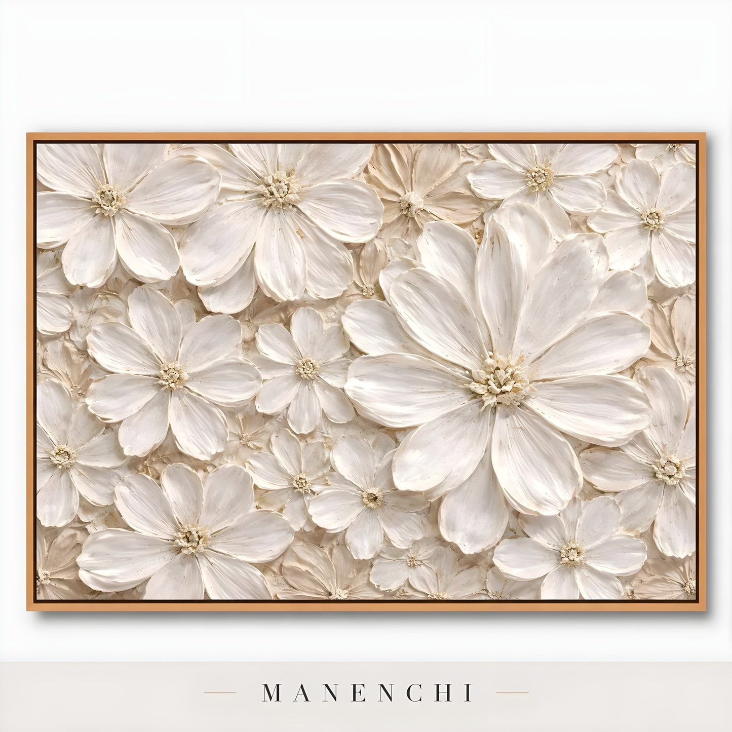 Close-up detail of the textured brushwork in Ivory Petal Heirloom