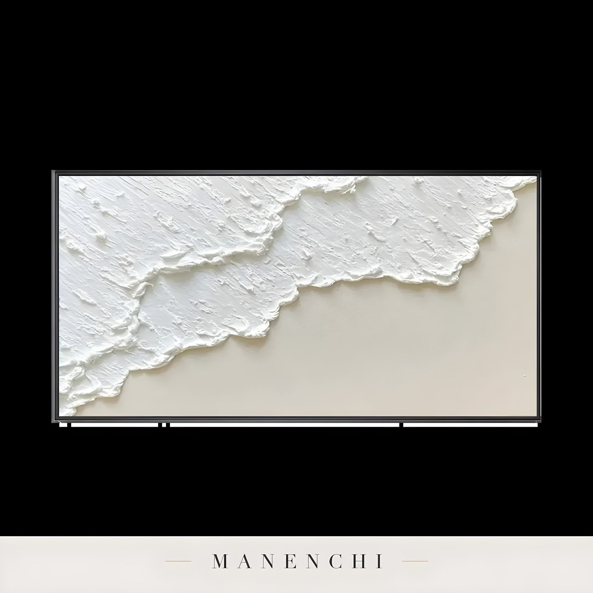 Ivory Sand Tidal abstract painting displayed in product shot painting only