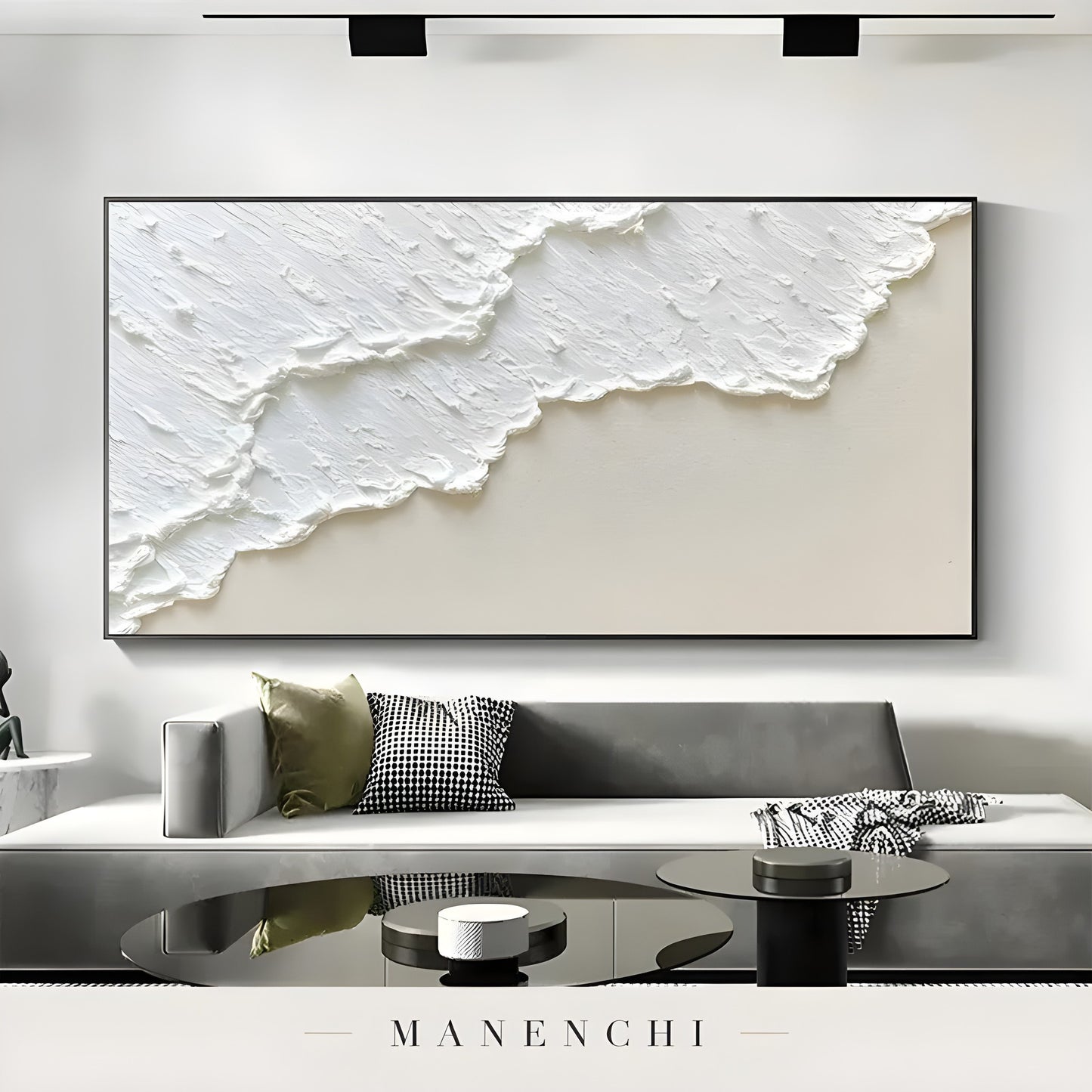 Ivory Sand Tidal - original hand-painted abstract painting by Manenchi