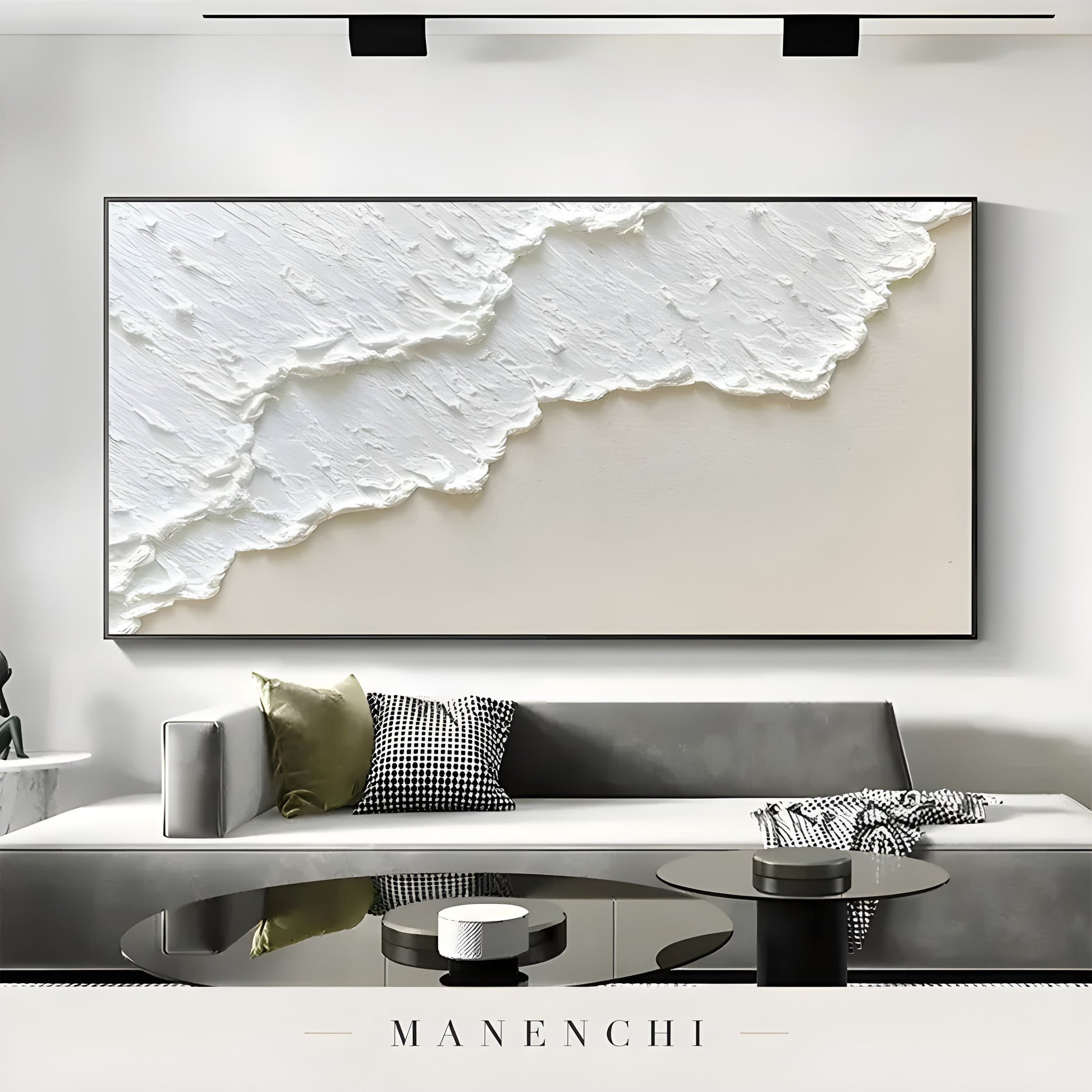 Ivory Sand Tidal - original hand-painted abstract painting by Manenchi