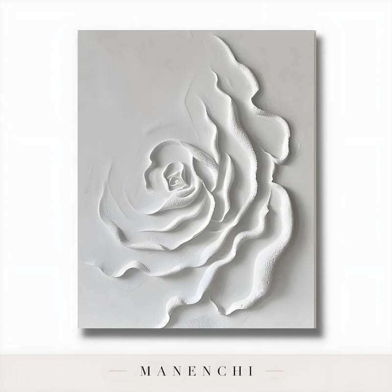 Ivory Sculptural Bloom abstract painting displayed in isolated product view