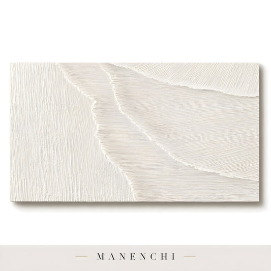 Ivory Sculptural Dunes - original hand-painted abstract painting by Manenchi