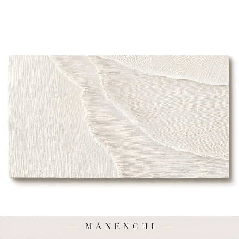 Ivory Sculptural Dunes - original hand-painted abstract painting by Manenchi