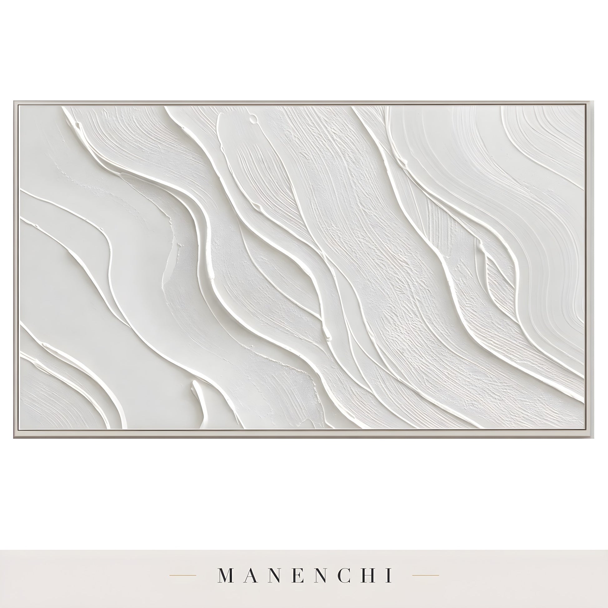 Close-up detail of the textured brushwork in Ivory Sculptural Flow