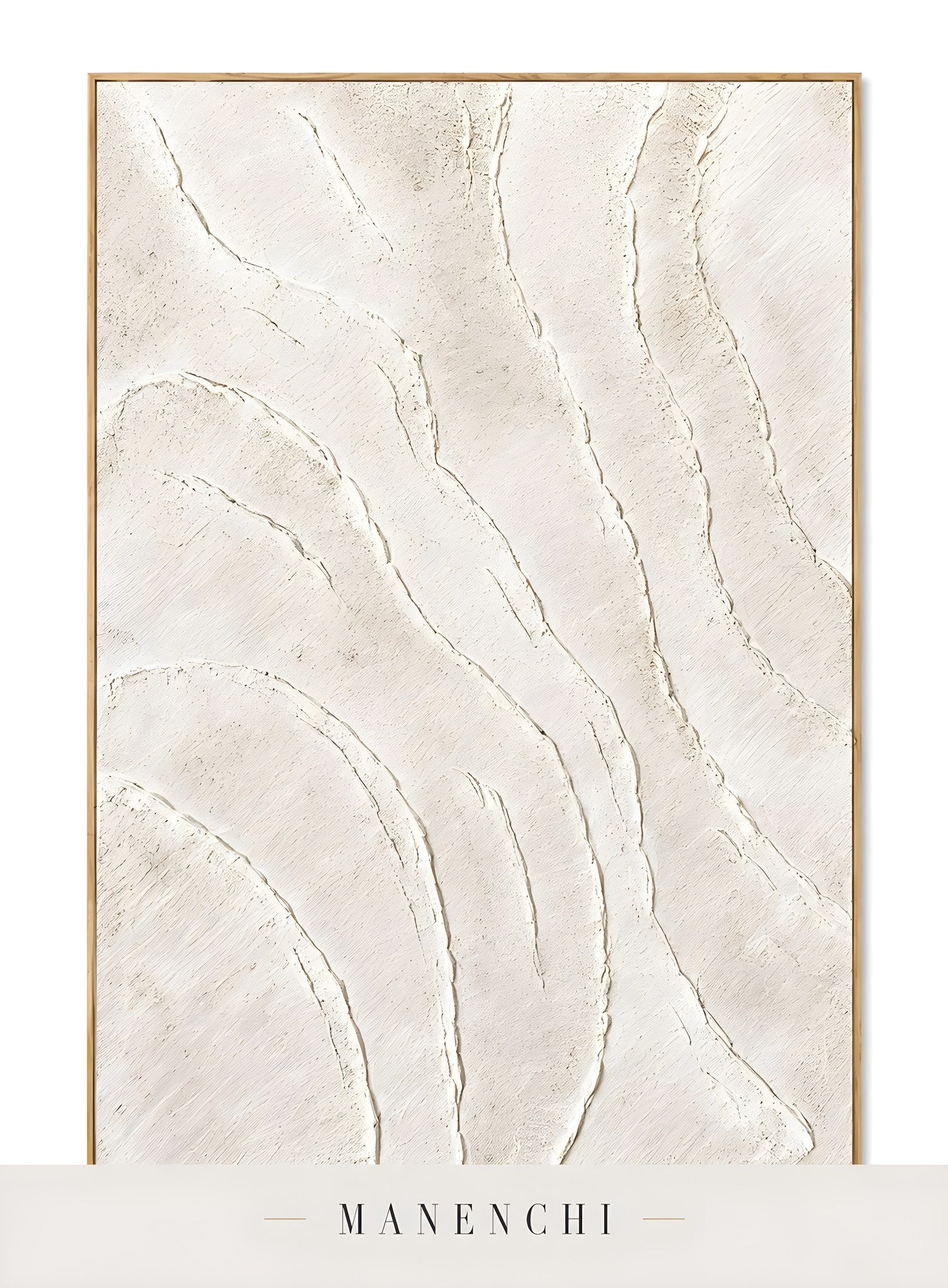 Ivory Tectonic Relief - original hand-painted abstract painting by Manenchi