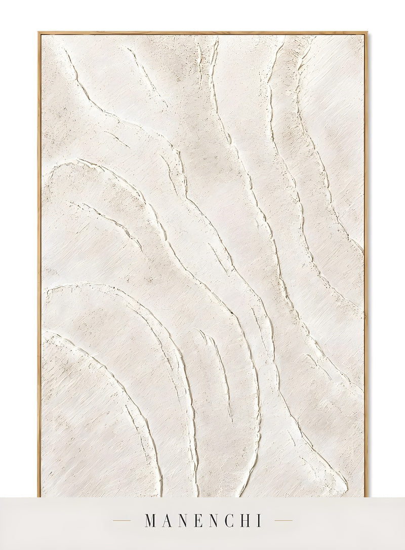 Ivory Tectonic Relief - original hand-painted abstract painting by Manenchi
