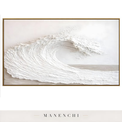 Ivory Tidal Sculpture abstract painting displayed in painting product shot