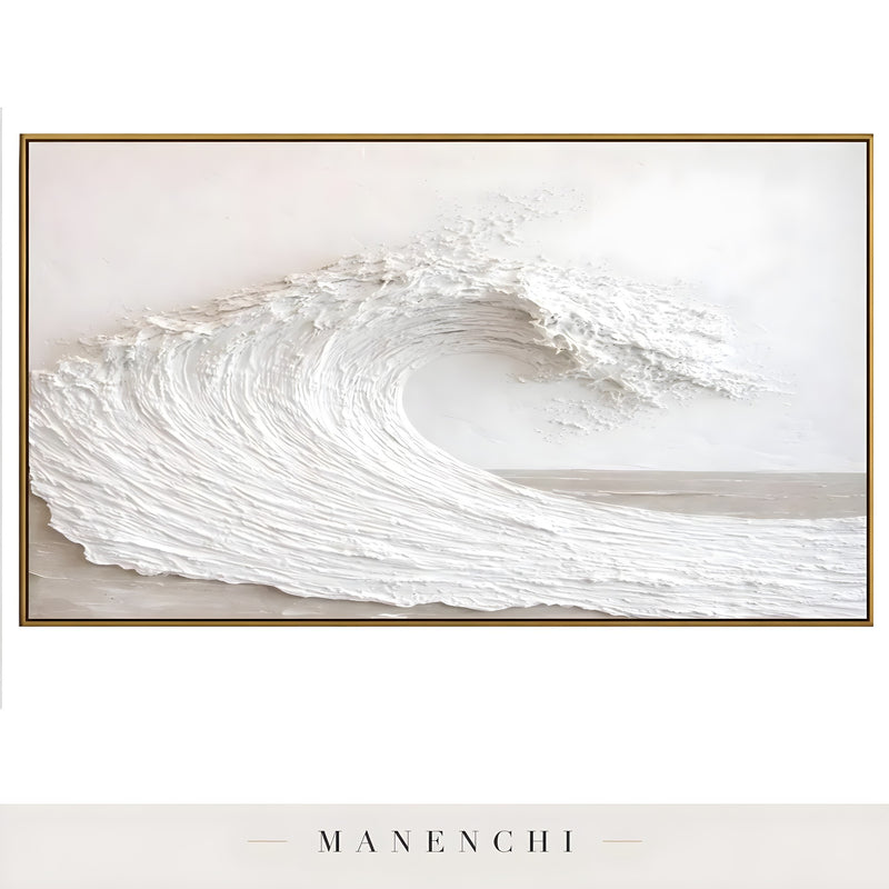 Ivory Tidal Sculpture abstract painting displayed in painting product shot