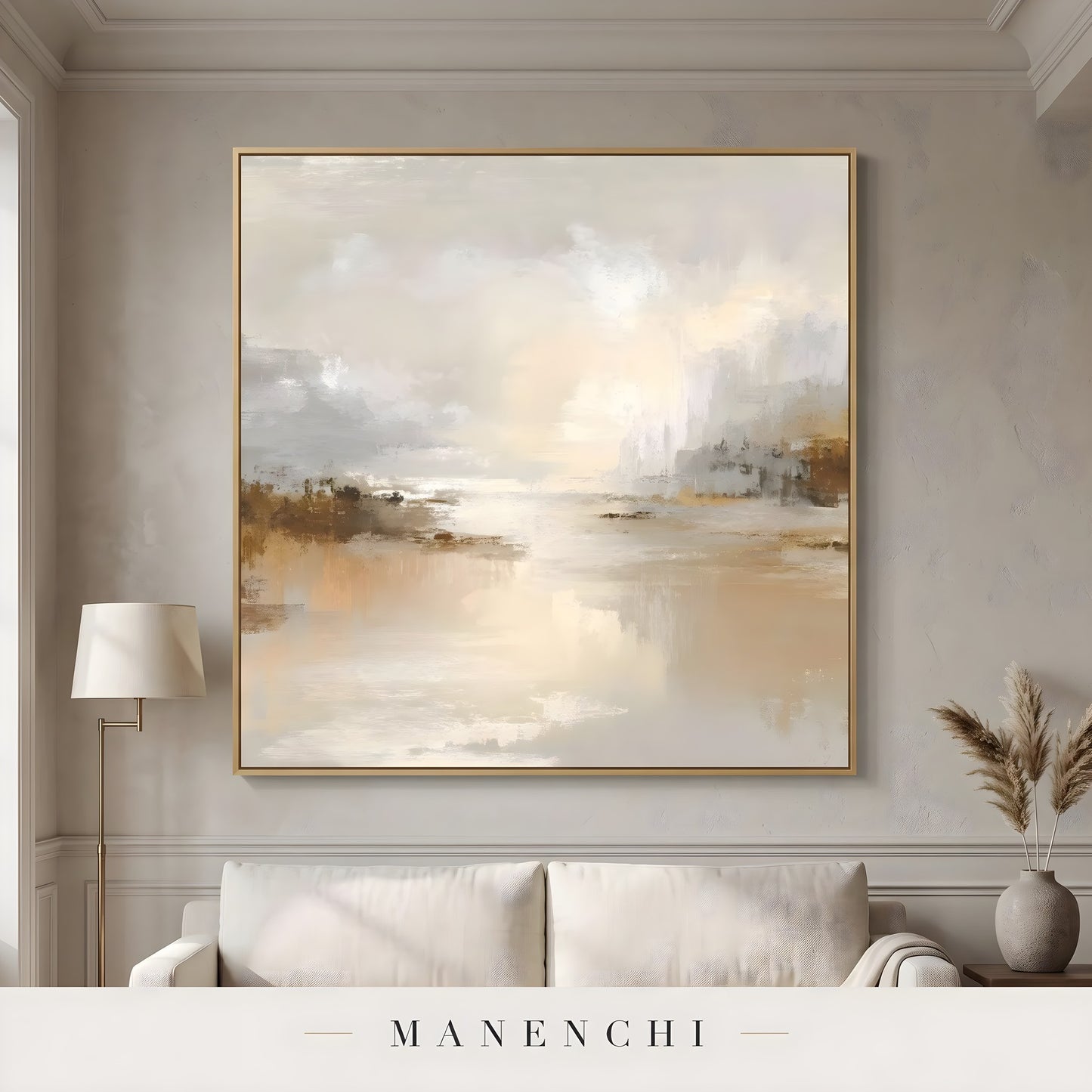 Luminous Desert Solstice - original hand-painted abstract painting by Manenchi