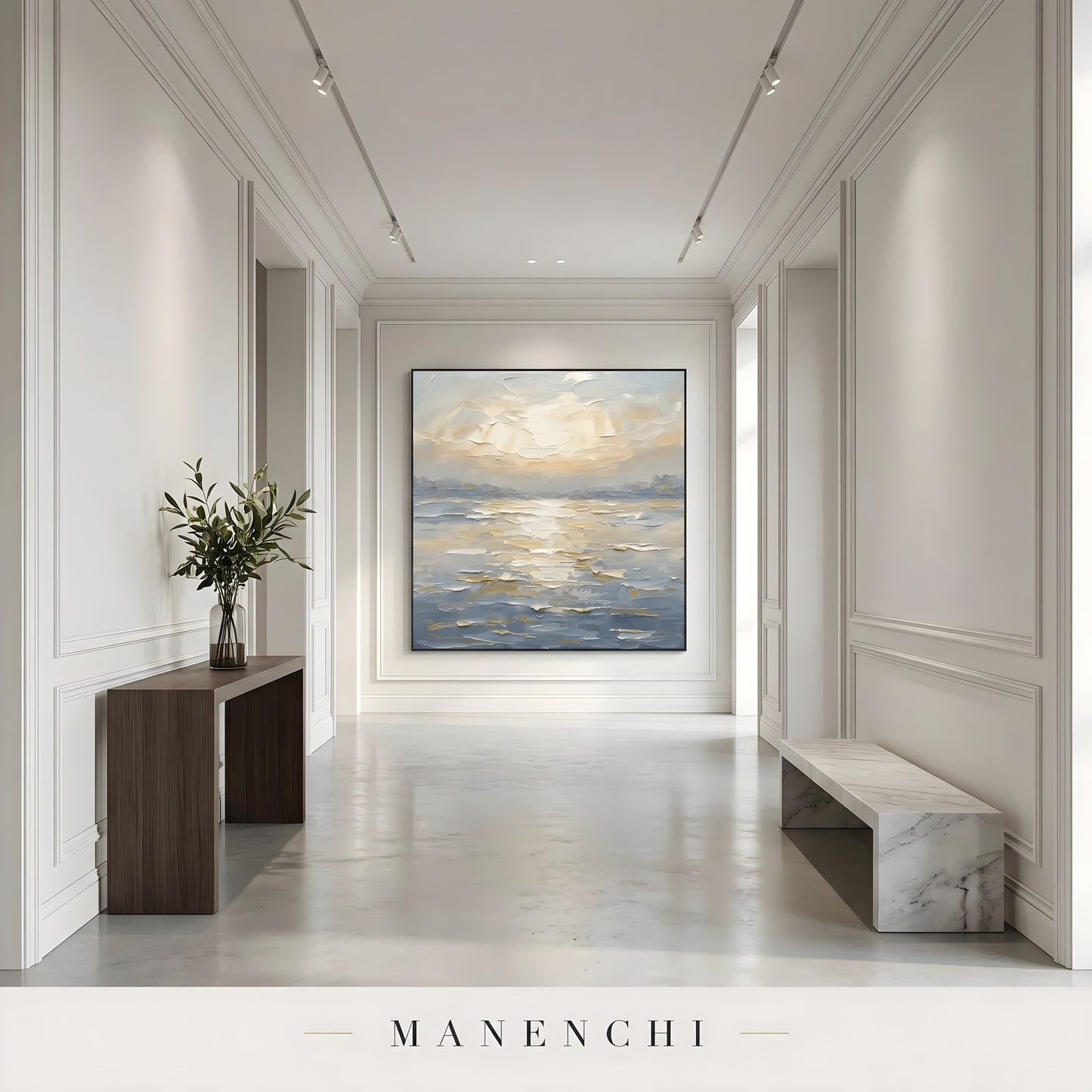 Luminous Tidal Solstice - original hand-painted abstract painting by Manenchi