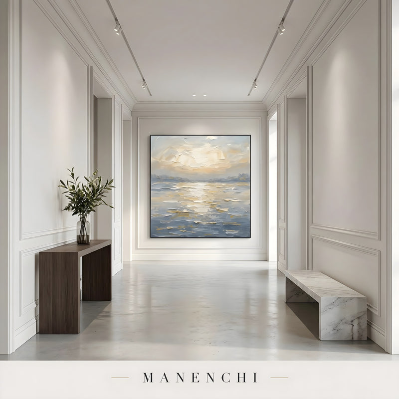 Luminous Tidal Solstice - original hand-painted abstract painting by Manenchi