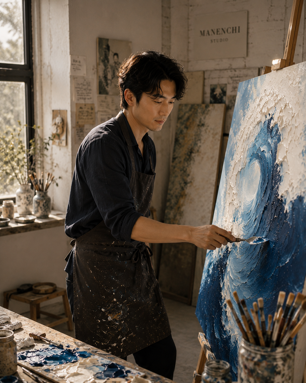 Editorial studio portrait representing the Beom-seok creative direction at Manenchi.Beom-seok creative direction at Manenchi.