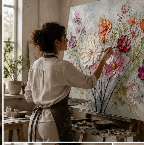Sofia Laurent working in the Manenchi studio. working in the Manenchi studio.