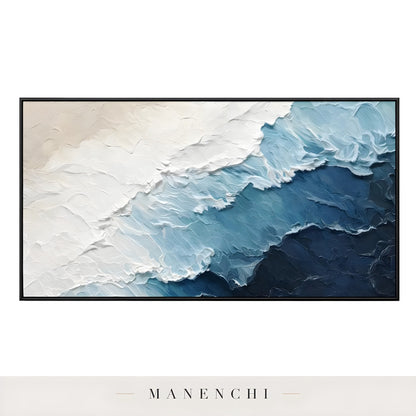 Marine Crest Abstraction - original hand-painted abstract painting by Manenchi