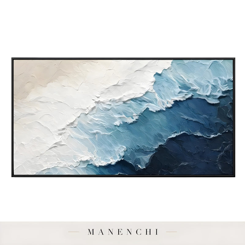 Marine Crest Abstraction - original hand-painted abstract painting by Manenchi