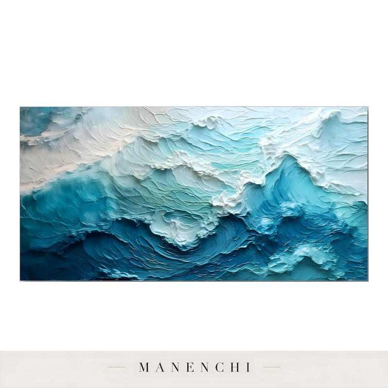 Marine Kinetic Swell - original hand-painted abstract painting by Manenchi
