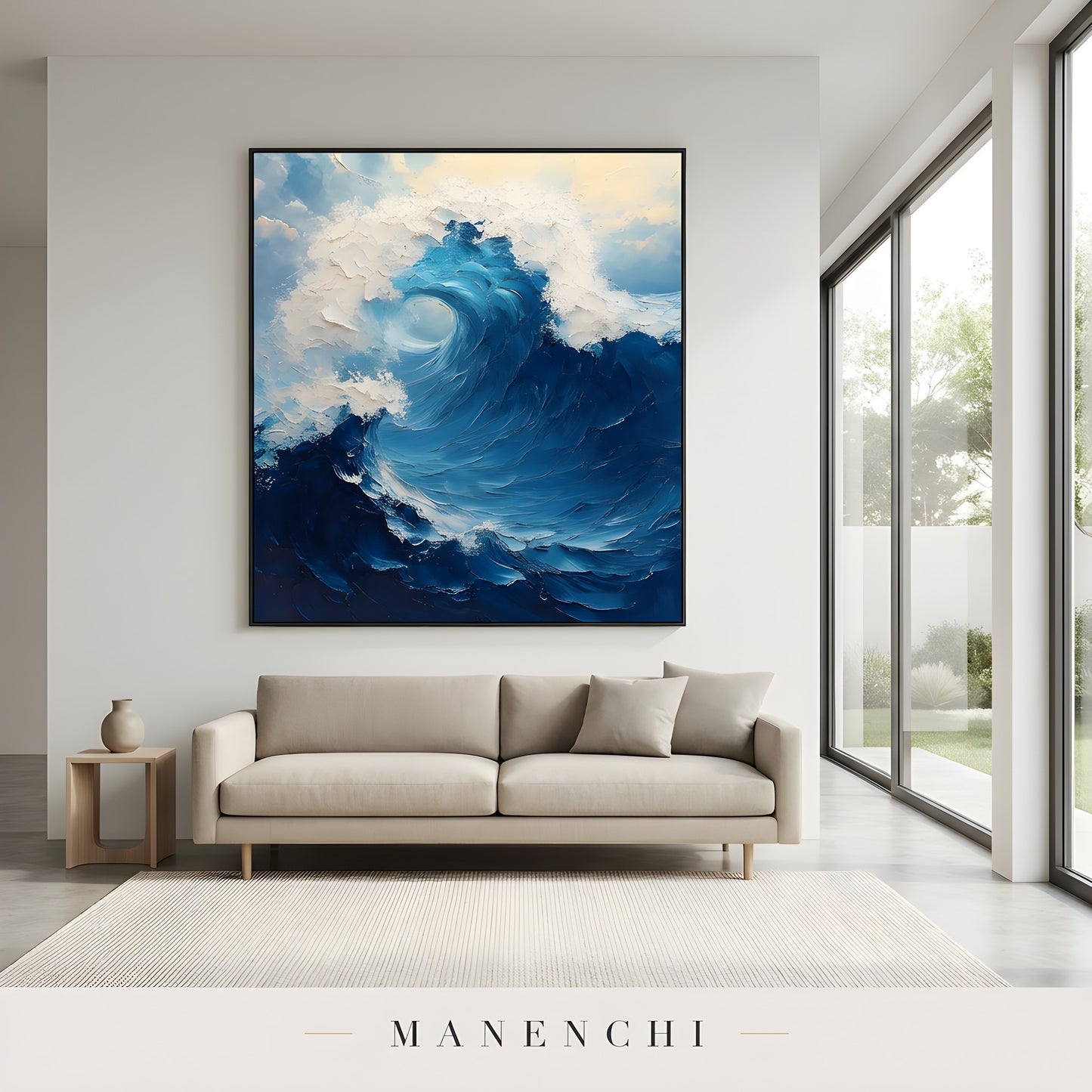 Marine Kinetic Turbulence - original hand-painted abstract painting by Manenchi