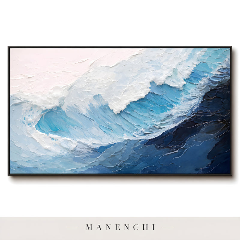 Marine Sculpted Crest - original hand-painted abstract painting by Manenchi