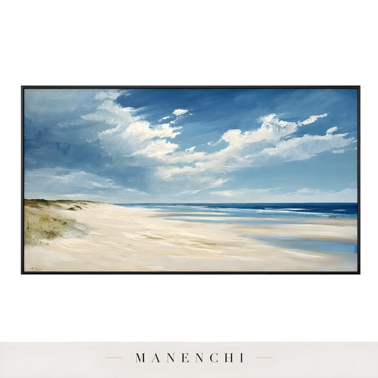 Maritime Dune Horizon - original hand-painted abstract painting by Manenchi