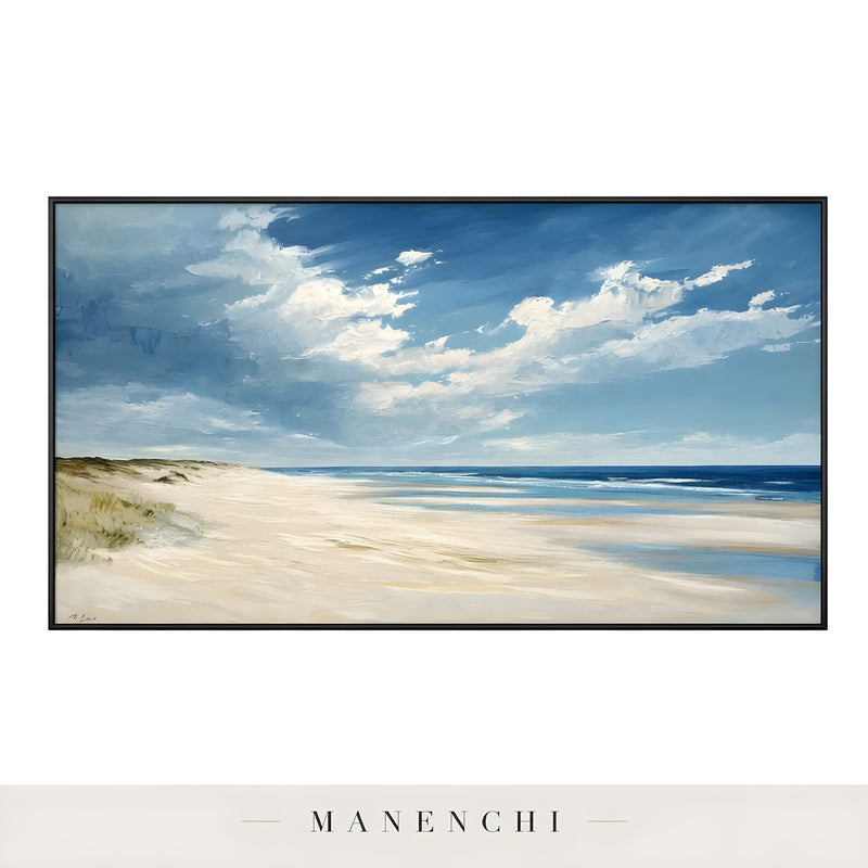 Maritime Dune Horizon - original hand-painted abstract painting by Manenchi
