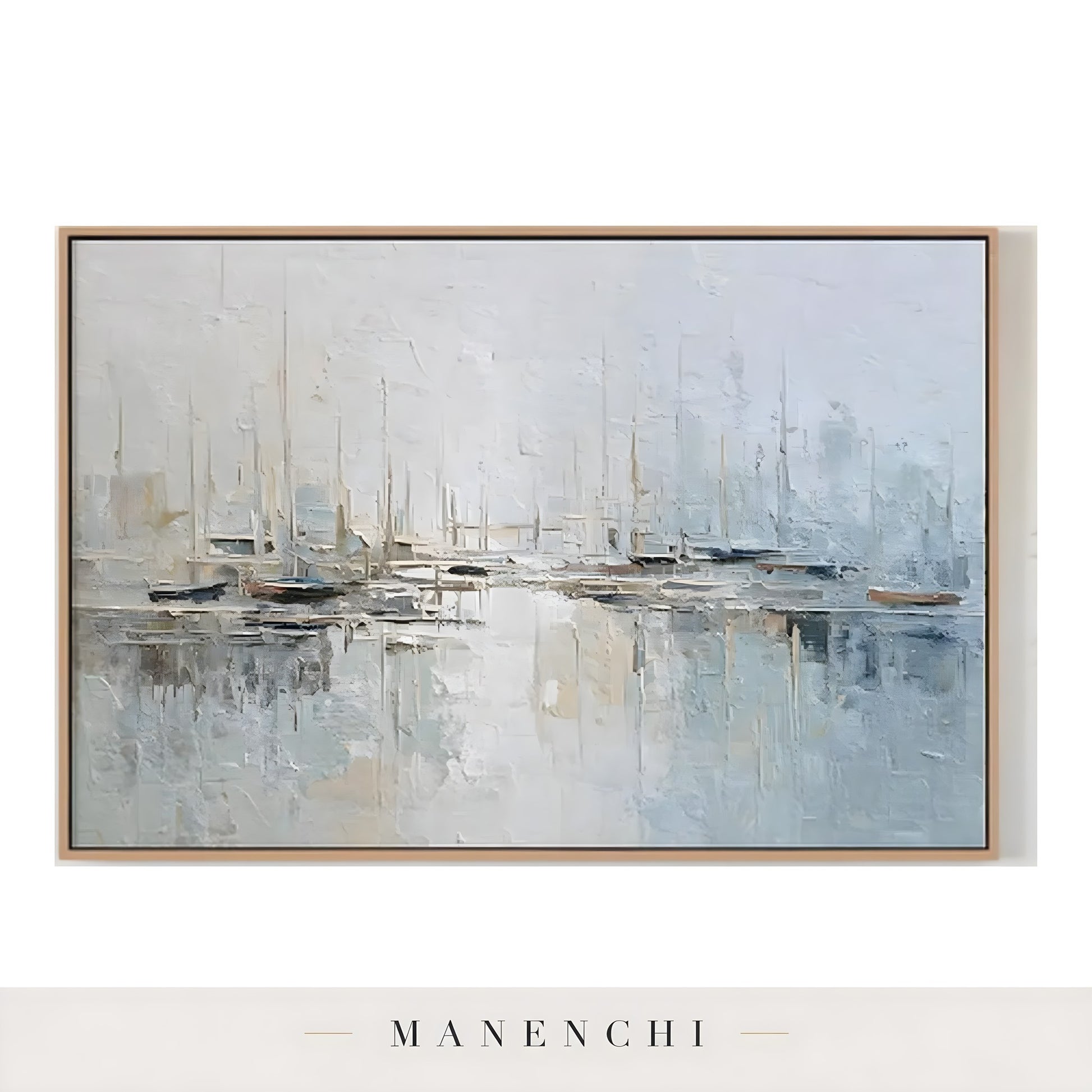 Maritime Morning Mist - original hand-painted abstract painting by Manenchi