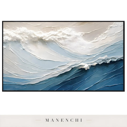 Maritime Sculpted Crest - original hand-painted abstract painting by Manenchi