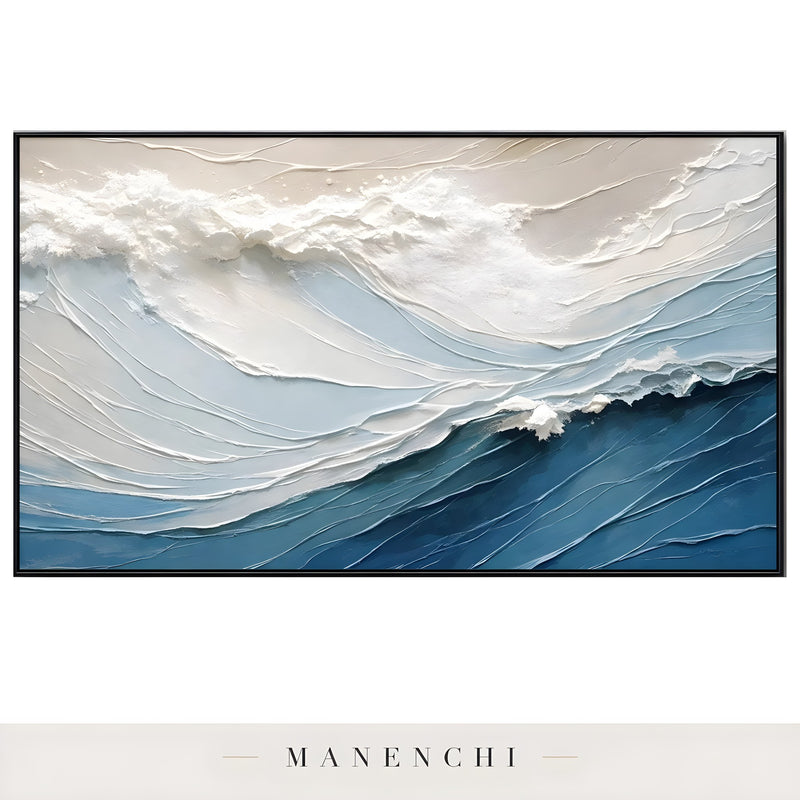 Maritime Sculpted Crest - original hand-painted abstract painting by Manenchi