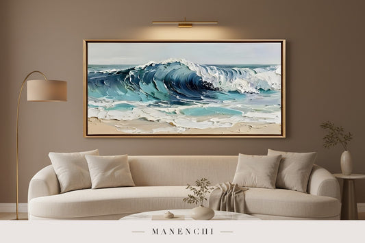 Azure Tectonic Swell original hand-painted artwork by Manenchi