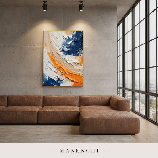 Textural Tidal Wave original hand-painted artwork by Manenchi