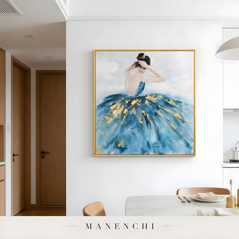 Midnight Ballerina Grace portrait displayed in dining room wall decor
