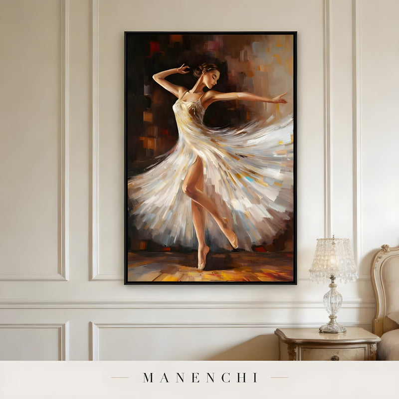 Midnight Ballerina Waltz portrait displayed in bedroom wall art
