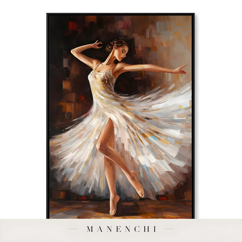Midnight Ballerina Waltz portrait displayed in framed art piece